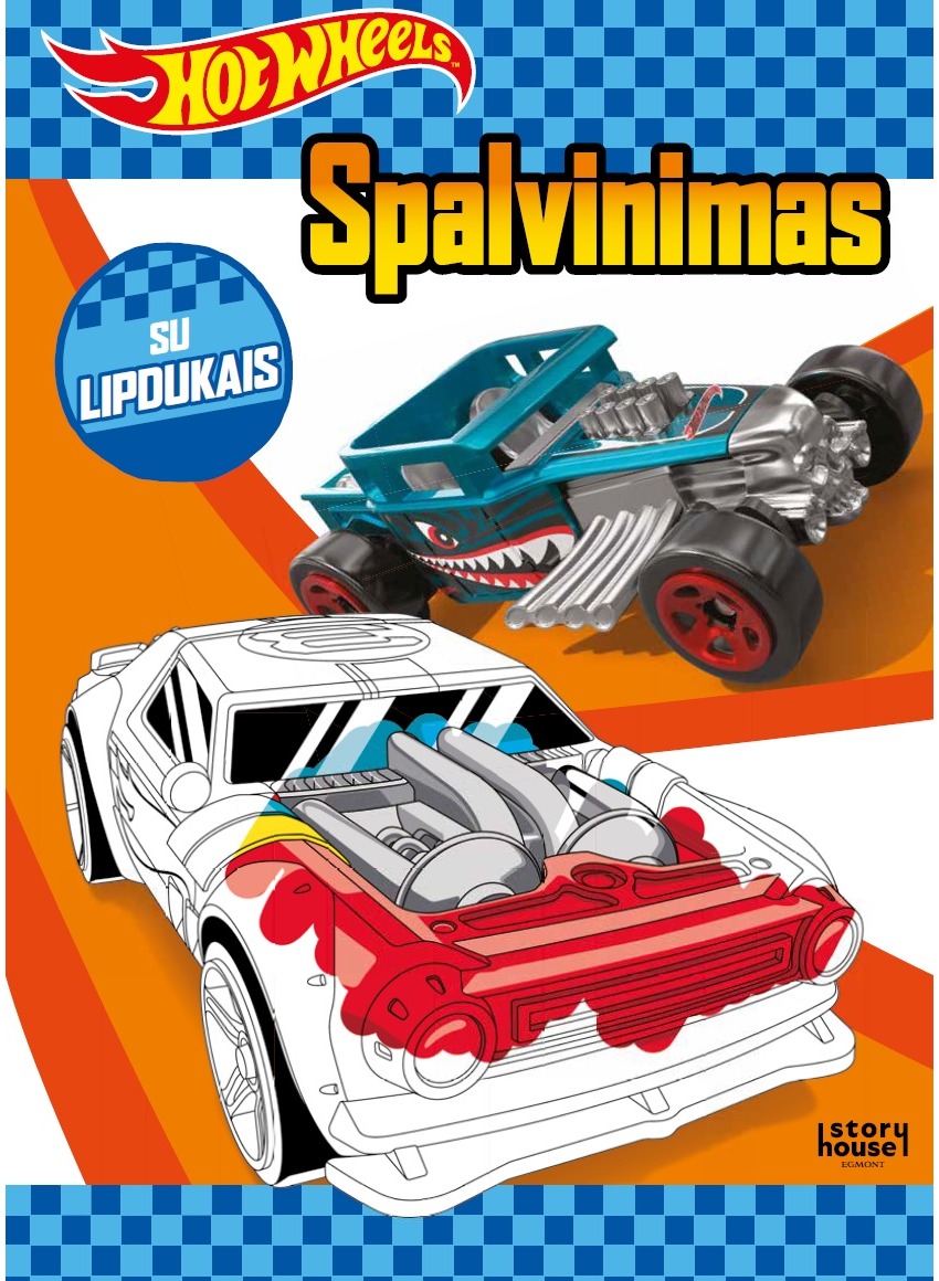 Hot Wheels Spalvinimas Su Lipdukais Knyga Pegasas